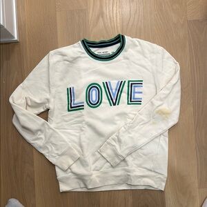 Tory Sport Cream Sweatshirt with Gradient LOVE Design